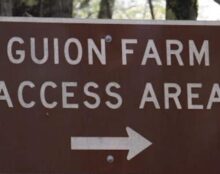 Guion Farm Access Area Sign